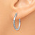 Image of 20mm 14K White Gold Satin & Shiny-Cut 2mm Round Hoop Earrings TC198