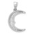 Image of 14K White Gold Satin Shiny-Cut Moon Pendant