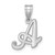 Image of 14K White Gold Script Letter A Initial Pendant