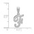 Image of 14K White Gold Script Letter F Initial Pendant