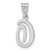 Image of 14K White Gold Script Letter O Initial Pendant