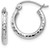 Image of 13mm 14K White Gold Shiny-Cut 2mm Round Tube Hoop Earrings TC224