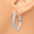 Image of 28mm 14K White Gold Shiny-Cut 3.5X28mm Hollow Hoop Earrings