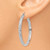 Image of 38mm 14K White Gold Shiny-Cut 3.5X38mm Hollow Hoop Earrings