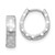 Image of 14mm 14K White Gold Shiny-Cut 4mm Patterned Hinged Hoop Earrings