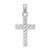 Image of 14K White Gold Shiny-Cut Cross Pendant K9640W