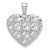 Image of 14K White Gold Shiny-Cut Heart Pattern On Heart Pendant