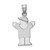 Image of 14K White Gold Small Boy w/ Hat On Right Pendant XK301