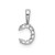 Image of 14K White Gold Small Initial C Diamond Pendant