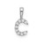 Image of 14K White Gold Small Initial C Diamond Pendant