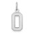 Image of 14K White Gold Small Polished Number 0 Charm