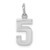 Image of 14K White Gold Small Polished Number 5 Charm WSP05