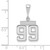 Image of 14K White Gold Small Polished Number 99 Pendant