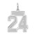Image of 14K White Gold Small Satin Number 24 Charm