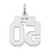 Image of 14K White Gold Small Satin Number 50 Charm