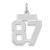 Image of 14K White Gold Small Satin Number 87 Charm