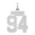 Image of 14K White Gold Small Satin Number 94 Charm