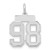 Image of 14K White Gold Small Satin Number 98 Charm