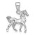 Image of 14K White Gold Solid Polished 3-Dimensional Horse Pendant