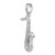 Image of 14K White Gold Solid Polished 3-Dimensional Saxophone Pendant