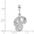 Image of 14K White Gold Solid Polished Filigree Initial P Pendant