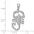 Image of 14K White Gold Solid Polished Open-Backed Scorpion Pendant