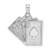 Image of 14K White Gold Solid Satin Polished Royal Flush Pendant