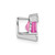 Image of 14K White Gold Square Created Pink Sapphire/Diamond Chain Slide Pendant