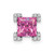 Image of 14K White Gold Square Created Pink Sapphire/Diamond Chain Slide Pendant