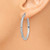 Image of 35mm 14K White Gold Textured Hoop Earrings TF624