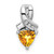 Image of 14K White Gold Trillion Citrine & Diamond Pendant