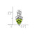 Image of 14K White Gold Trillion Peridot & Diamond Pendant