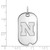 Image of 14K White Gold University of Nebraska Small Dog Tag by LogoArt (4W054UNE)