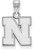 Image of 14K White Gold University of Nebraska Small Pendant by LogoArt (4W084UNE)