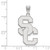 14K White Gold University of Southern California XL Pendant by LogoArt 4W005USC