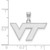 Image of 14K White Gold Virginia Tech Small Pendant by LogoArt (4W002VTE)