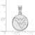 Image of 14K White Gold West Virginia University Medium Disc Pendant by LogoArt 4W039WVU
