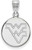 Image of 14K White Gold West Virginia University Medium Disc Pendant by LogoArt 4W039WVU
