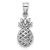 Image of 14K White Polished 3D Pineapple Pendant