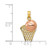 Image of 14K Yellow & Rose Gold Basketball Hoop w/ Ball Pendant