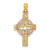 Image of 14k Yellow & Rose Gold Cut-Out Dove On Cross Pendant
