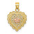 Image of 14k Yellow & Rose Gold Flower In Heart Basket Pendant