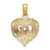 Image of 14K Yellow & Rose Gold Heart & Flower Pendant