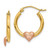 Image of 20mm 14k Yellow & Rose Gold Heart Shiny-Cut Hoop Earrings