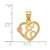 Image of 14K Yellow & Rose Gold Initial E In Heart Pendant