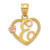 Image of 14K Yellow & Rose Gold Initial E In Heart Pendant