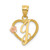 Image of 14K Yellow & Rose Gold Initial J In Heart Pendant