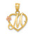Image of 14K Yellow & Rose Gold Initial M In Heart Pendant