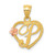 Image of 14K Yellow & Rose Gold Initial P In Heart Pendant