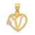 Image of 14K Yellow & Rose Gold Initial V In Heart Pendant Image of 14K Yellow & Rose Gold Initial V In Heart Pendant
